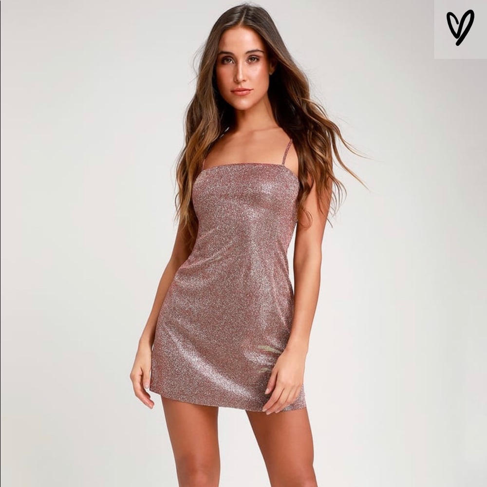 Lulus Sparkely Mauve Dress